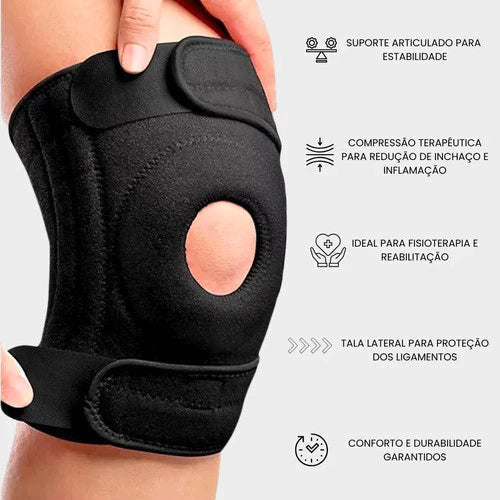 Joelheira de compressão ortopedica ajustavel esportes volei