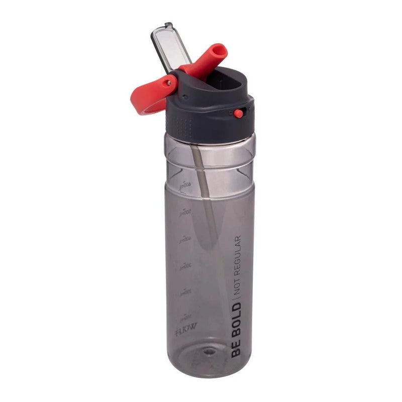 Garrafa Squeeze Wolff de Policarbonato Preta e Vermelha 830m