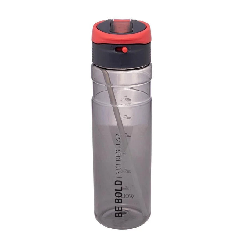 Garrafa Squeeze Wolff de Policarbonato Preta e Vermelha 830m