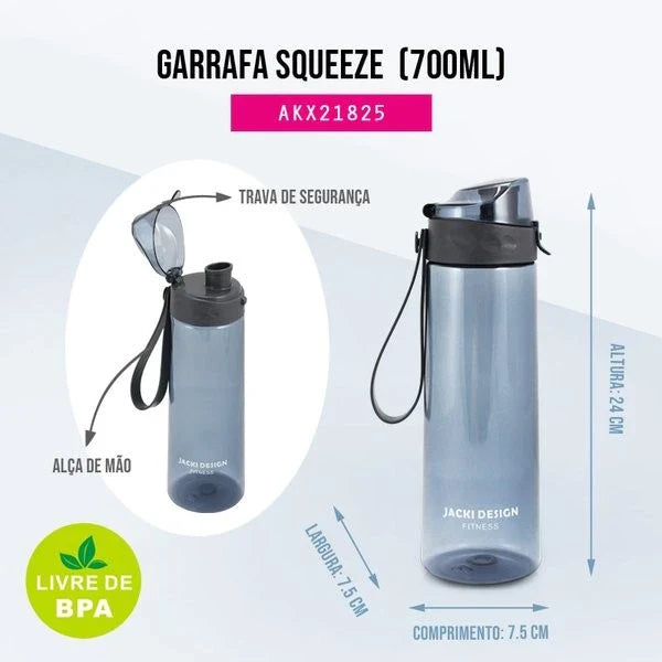 Garrafa Squeeze 700ml c/ Alça Jacki Design